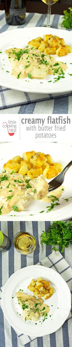 Creamy Flatfish With Boiled and Fried Potatoes
