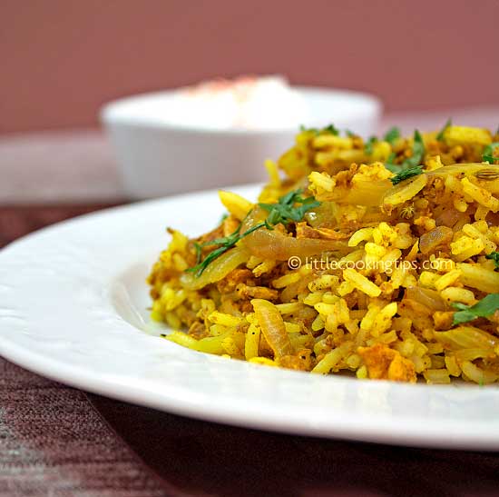 Fried rice with egg and curry Fried rice with egg and curry