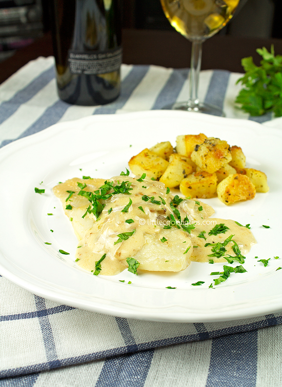 Creamy Flatfish With Boiled and Fried Potatoes Creamy Flatfish With Boiled and Fried Potatoes
